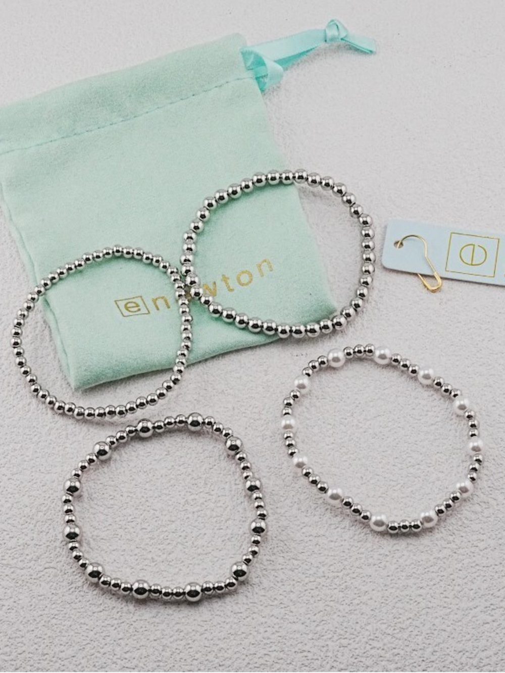 Enewton 4-Piece Silver and Pearl Bracelet Set